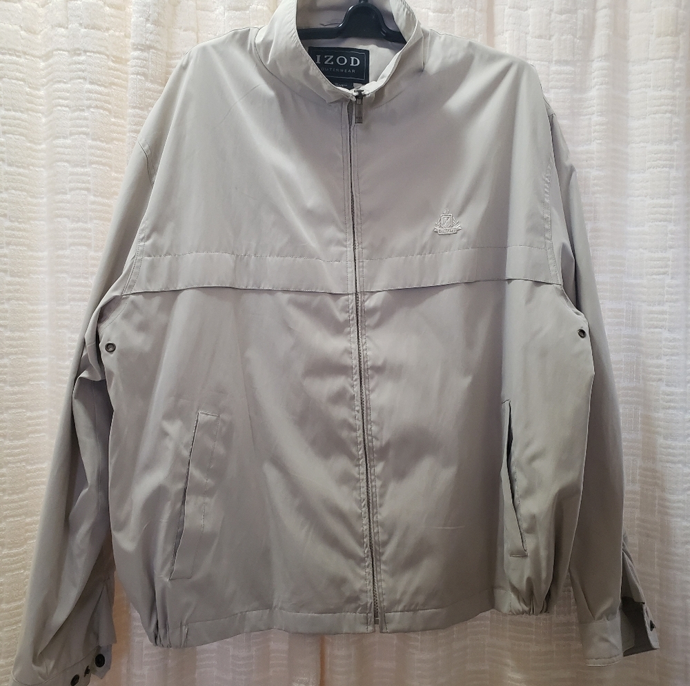 IZOD Beige Windbreaker Jacket